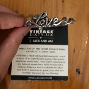 NWT Alex & Ani “Love” Bracelet (Silver)